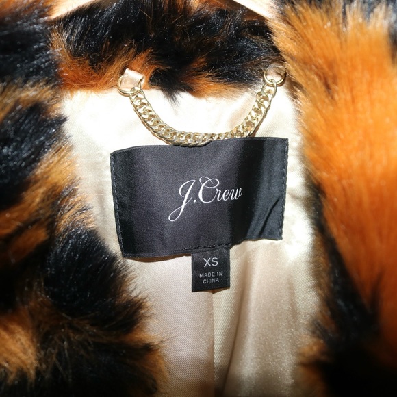 J. Crew Collection Tiger Faux Fur Coat in Caramel Black - Picture 9 of 16